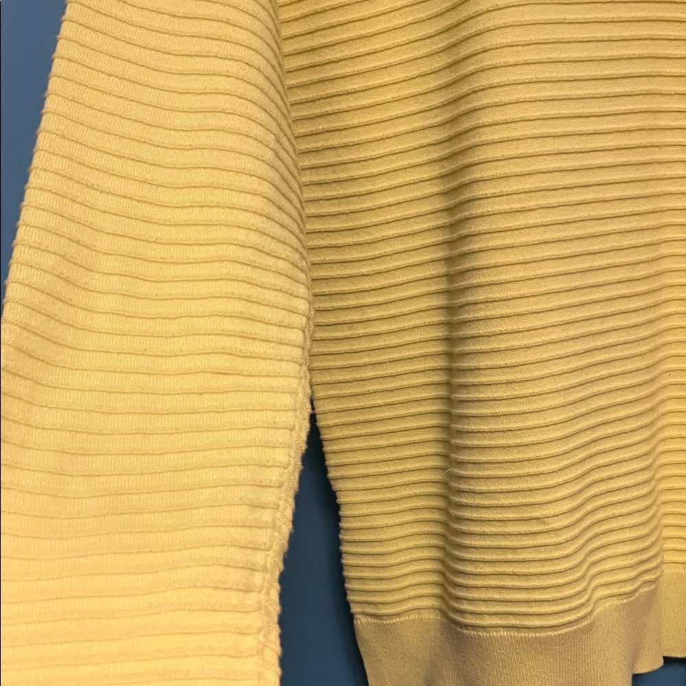 Yellow Ribbed Women's Sweater - Picture 4 of 7